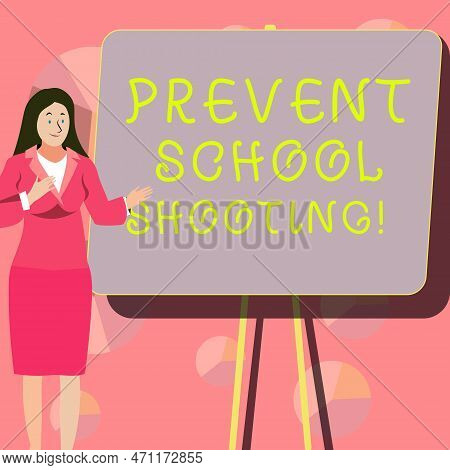 Conceptual Caption Prevent School Shooting. Conceptual Photo Actions Committed To Terminate Use Of F