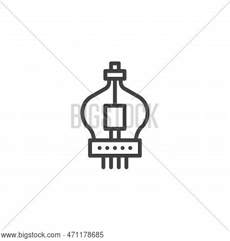 Vacuum Tube Line Icon. Linear Style Sign For Mobile Concept And Web Design. Electron Tube Outline Ve
