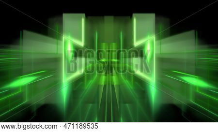 Digital Interior Building Portal Podium. Hi Tech Abstract Data Center Server Tonel. Business Technol