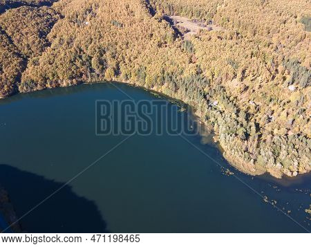 Aerial Autumn View Of Pasarel Reservoir, Bulgaria