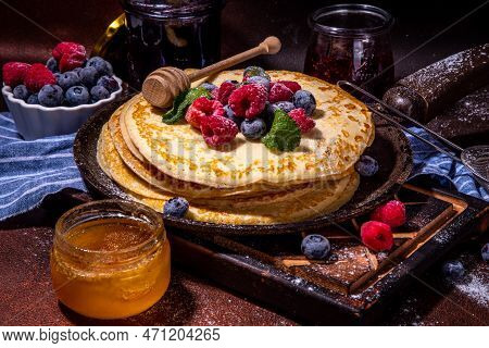 Crepes Pancakes With Berry