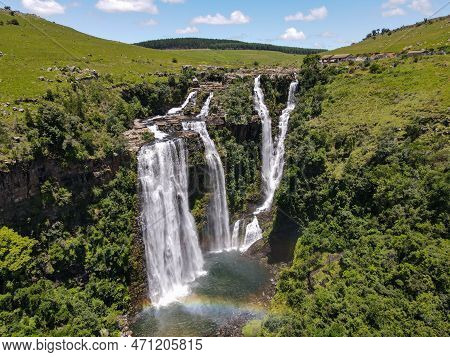 Drone View At Lisbon Waterfall Near Graskop In South Africa