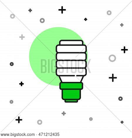 Filled Outline Led Light Bulb Icon Isolated On White Background. Economical Led Illuminated Lightbul