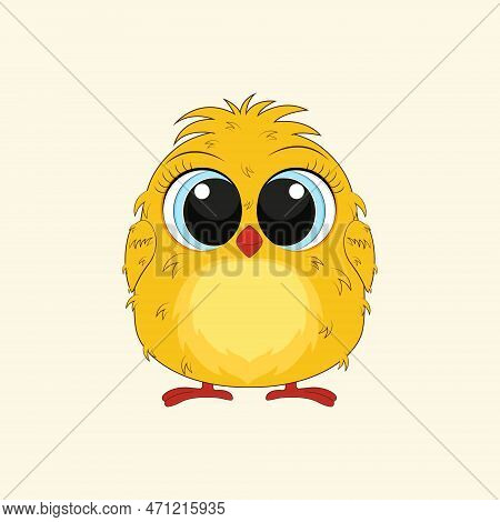 Cartoon Cute Easter Chick. Design For T-shirts,posters,geeting Cards,print.vector