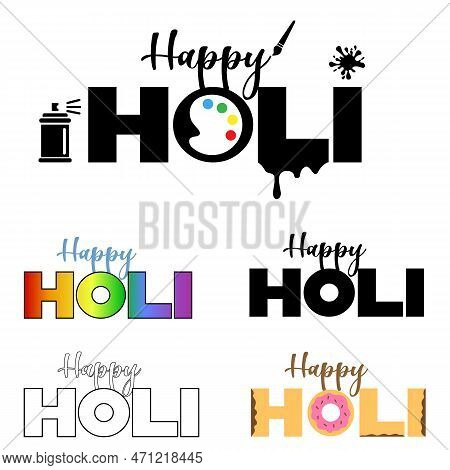 Colorful Explosion For Holi Festival Poster Banner Creative. Colorful Gulal Pichkari And Text Happy 