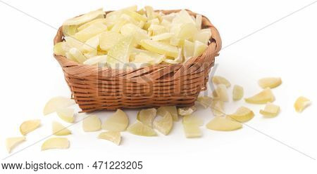 Sliced Amla Fruits Closeup Over White Background