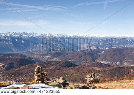 Landscape From Costalta Mount Top. Italian Alps Panorama