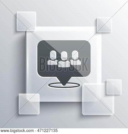 Grey Project Team Base Icon Isolated On Grey Background. Business Analysis And Planning, Consulting,