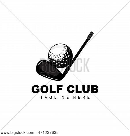 Golf Ball Logo, Vector Stick Golf. Outdoor Sports Game, Discipline Design, Icon Template