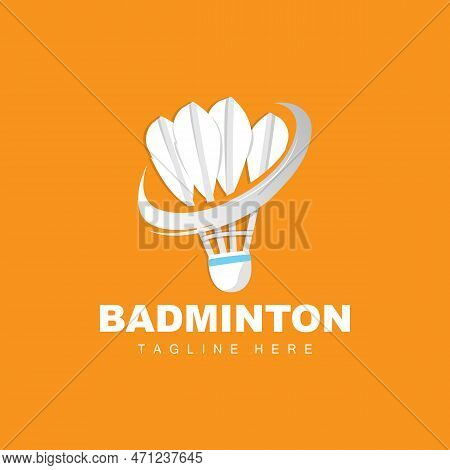 Badminton Logo, Sport Game Vector With Shuttlecock Racket, Sport Branch Design, Template Icon
