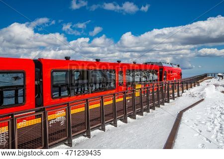 Colorado Springs, Co, Usa - Dec 5, 2022: The Broadmoor Manitou And Pikes Peak Cog Railway