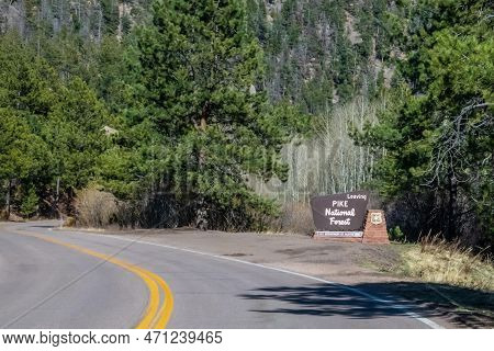 An Entrance Road Going To Colorado Springs, Colorado