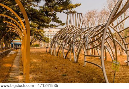Metal Sculpture Of Fish.