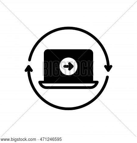 Black Solid Icon For Continue Keep-up Carry-on Carry-over Next Enter-button Redirect Reverse Reset R