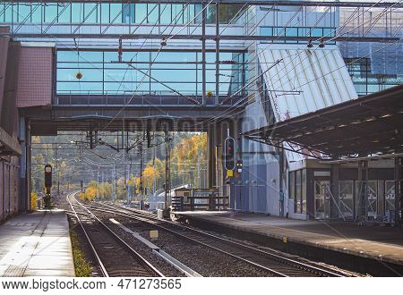 View Of Railroad Station In A City