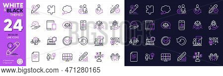 Business Idea, Edit Statistics And Court Jury Line Icons For Website, Printing. Collection Of Justic