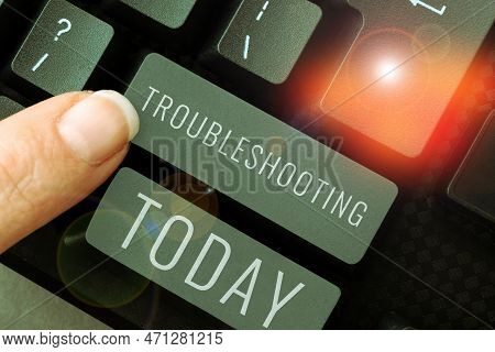 Conceptual Caption Troubleshooting. Business Idea An Act Of Investigating Or Dealing With In The Pro