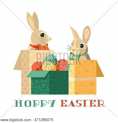 Hoppy Easter Fancy Holiday Fun Vector Illustration. Egg Hunt Challenge Game For Kids, Entertaining F