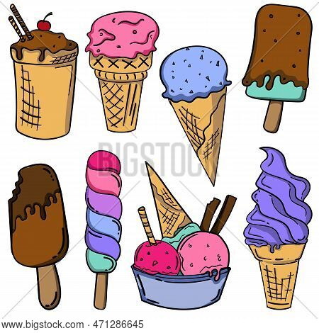 Ice Cream Collection, Vector Illustration. Eps 10 Vector