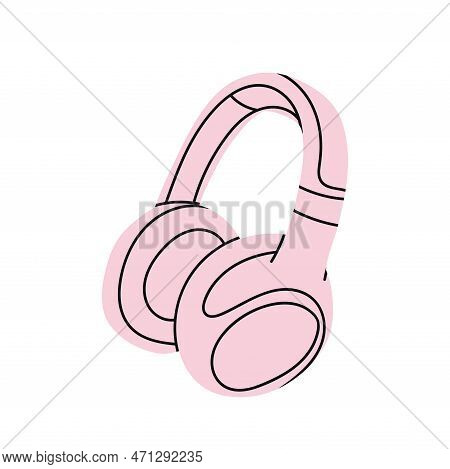 Headphone Headset Icon. Wireless Over Ear Headphones. Audio Gadget Business Concept Splash Effect. F