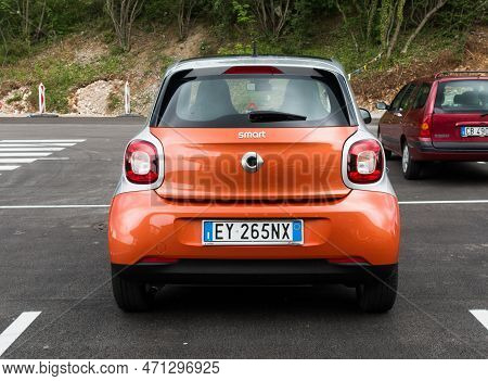 Kozina, Slovenia - May 24, 2017 : The Smart Forfour Is A Supermini Car. The Second Generation Forfou