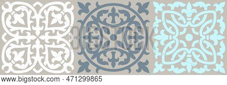 Ceramic Tile Pattern. Wall Or Floor Texture. Absrtract Decorative Porcelain Pottery.