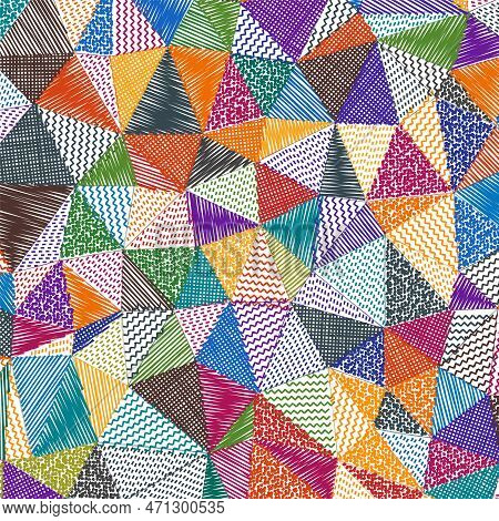 Low Poly Sketch Background. Amazing Square Pattern. Beautiful Abstract Background. Vector Illustrati