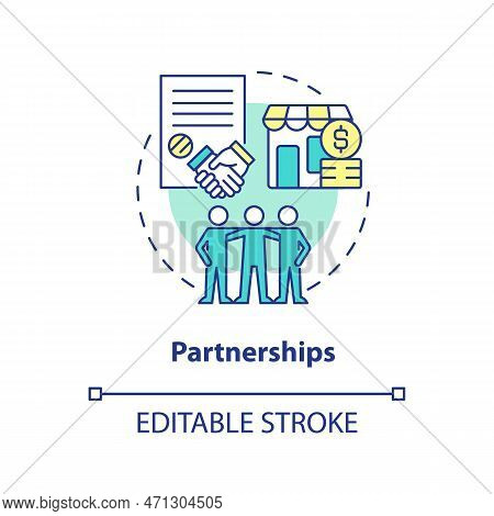 Partnerships Concept Icon. Privately Owned Small And Medium Size Business Abstract Idea Thin Line Il