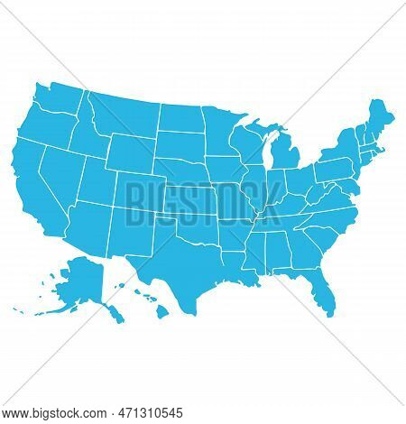 Map Of Usa. America Is Divided Into States.vector Eps 10