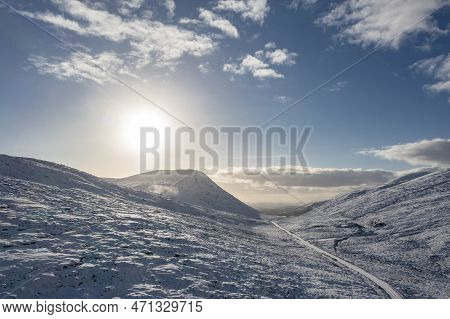 The Snow Covered Glenveagh Mountains And Glen In County Donegal - Republic Of Ireland