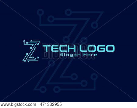 Letter Z Tech Logo Design Vector Template