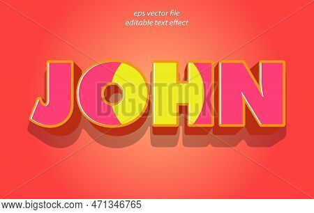 John 3d Editable Text Effect Template, Text Effect Style