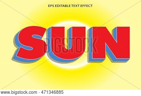 3d Sun Editable Text Effect Theme Style