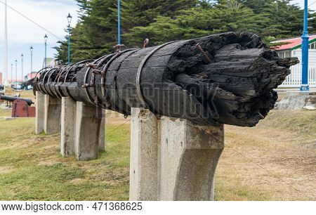 Old Mizzen Mast Of The Ss Great Britain Steam Ship On Display In Stanley Falkland Islands