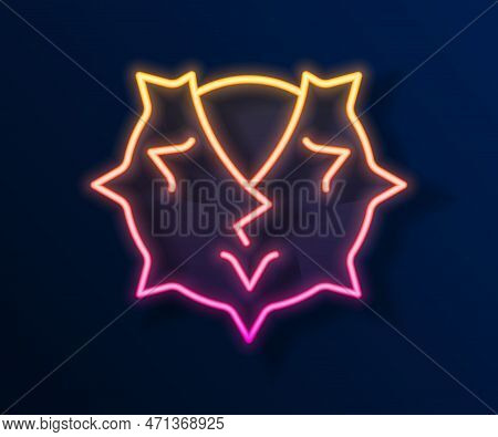 Glowing Neon Line Chestnut Icon Isolated On Black Background. Barbed And Strong Chestnut. Vector