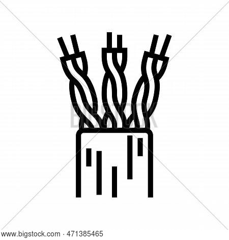 Lan Cable Wire Line Icon Vector Illustration