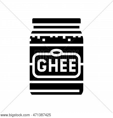 Ghee Milk Product Dairy Glyph Icon Vector Illustration