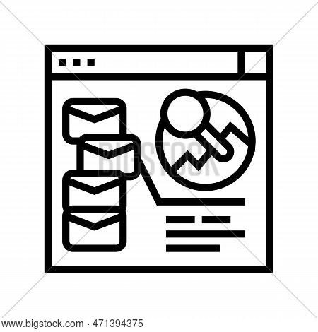 Track Email Campaigns Marketing Line Icon Vector Illustration