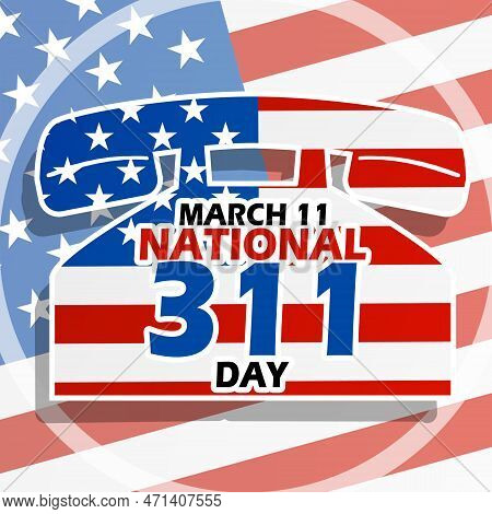 A Telephone Icon Decorated With An American Flag With Bold Text On An American Flag Background To Co