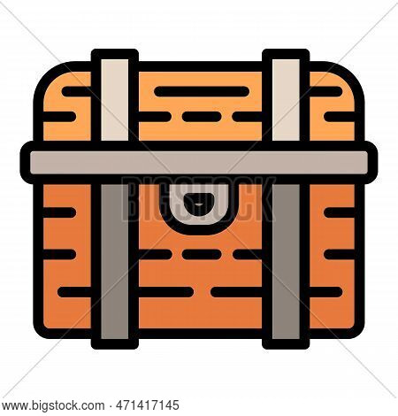 Treasure Dower Chest Icon. Outline Treasure Dower Chest Icon For Web Design Isolated On White Backgr