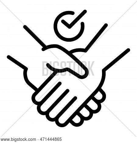 Frienship Handshake Icon. Outline Frienship Handshake Icon For Web Design Isolated On White Backgrou