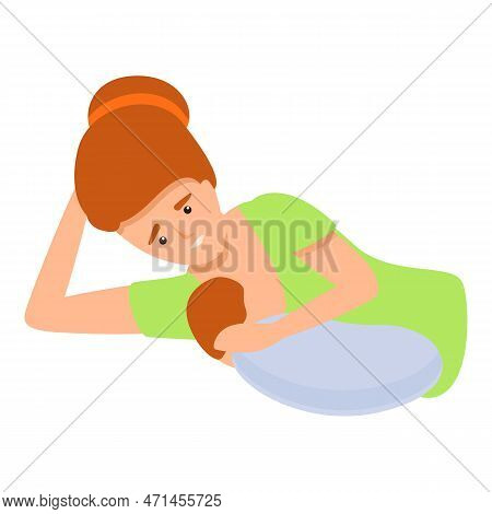 Breast Feeding Lactation Icon. Cartoon Of Breast Feeding Lactation Icon For Web Design Isolated On W