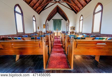 Craven, Sk, Canada- Aug 20, 2022: The Interior Of St. Nicholas Anglican Church Near Craven, Saskatch
