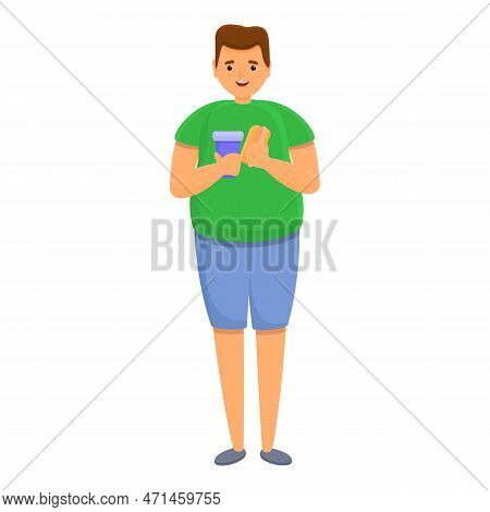 Gluttony Hot Dog Coffee Icon. Cartoon Of Gluttony Hot Dog Coffee Icon For Web Design Isolated On Whi