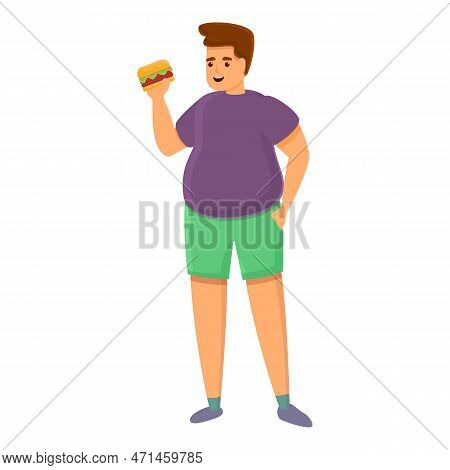 Gluttony Burger Icon. Cartoon Of Gluttony Burger Icon For Web Design Isolated On White Background