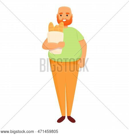 Gluttony Bread Pack Icon. Cartoon Of Gluttony Bread Pack Icon For Web Design Isolated On White Backg