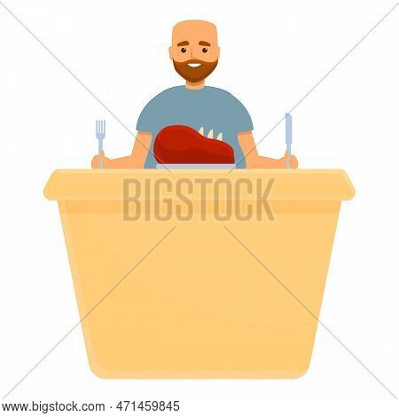 Gluttony Fresh Meat Icon. Cartoon Of Gluttony Fresh Meat Icon For Web Design Isolated On White Backg