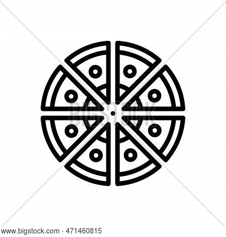 Black Line Icon For Portion Slice Part Section Piece Allocation Segment Division Pizza Binnate Fragm