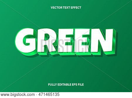 Editable Text Effect - Green 3d Text Effect Editable Style Premium Vector