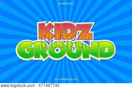 Kidsground Text Effect. Editable Text Style Effect With Colorful Light Theme